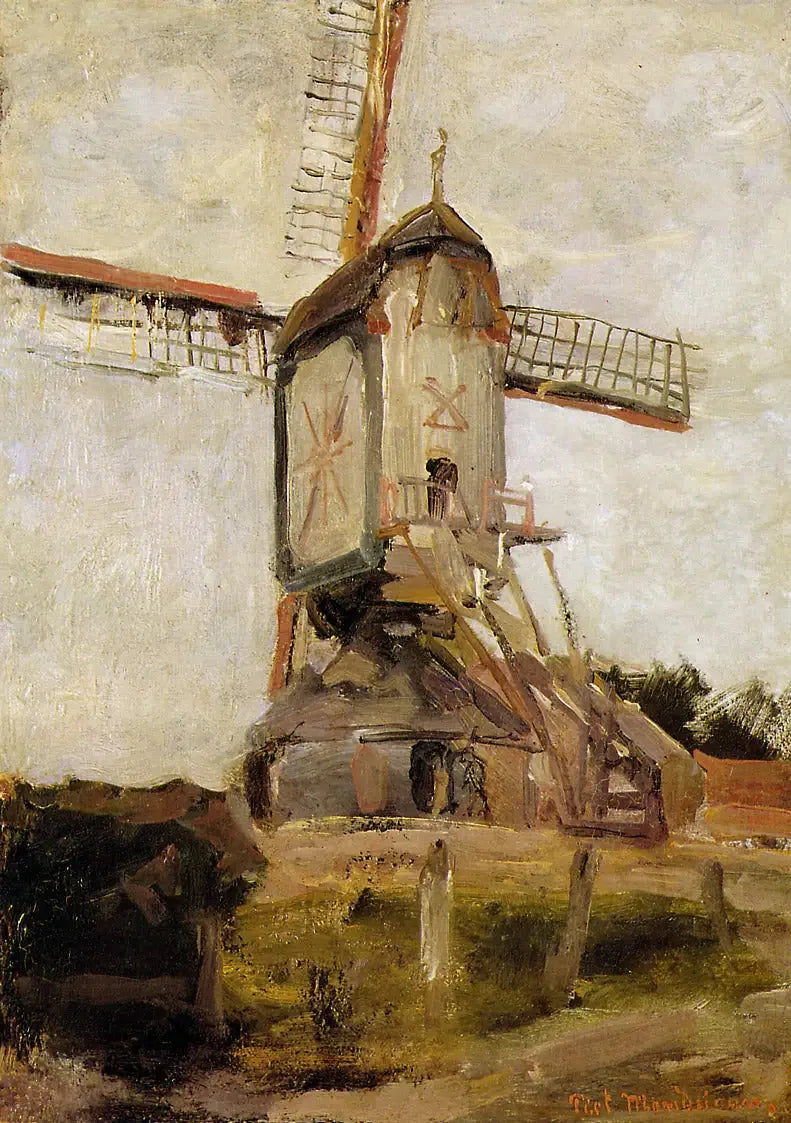 Moulin à Heeswijk - Piet Mondrian image 1 reproduction artisanale de tableau