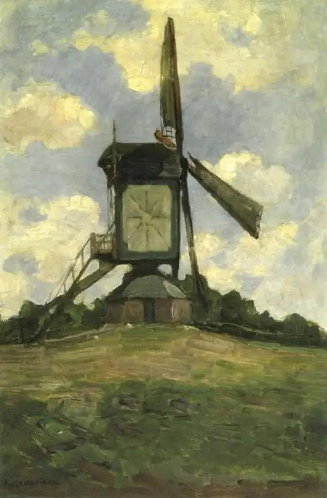 Moinho de posto em Heeswijk, vista lateral - Piet Mondrian