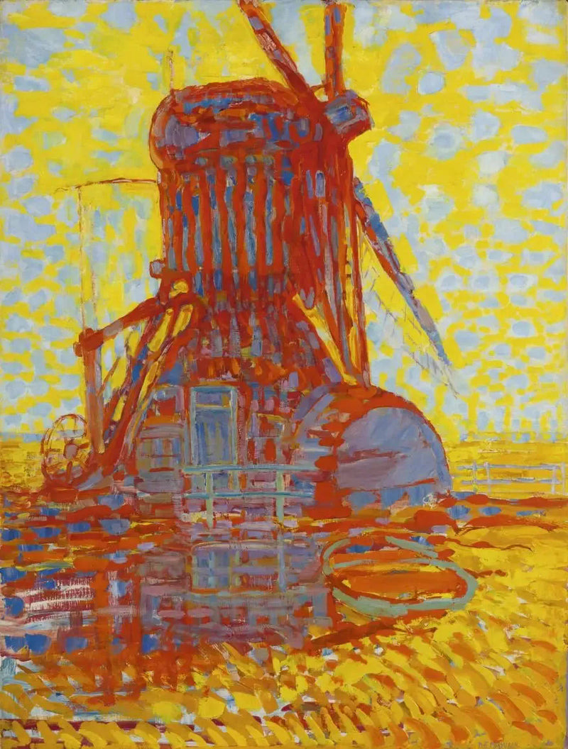 Moinho na luz do sol - Piet Mondrian