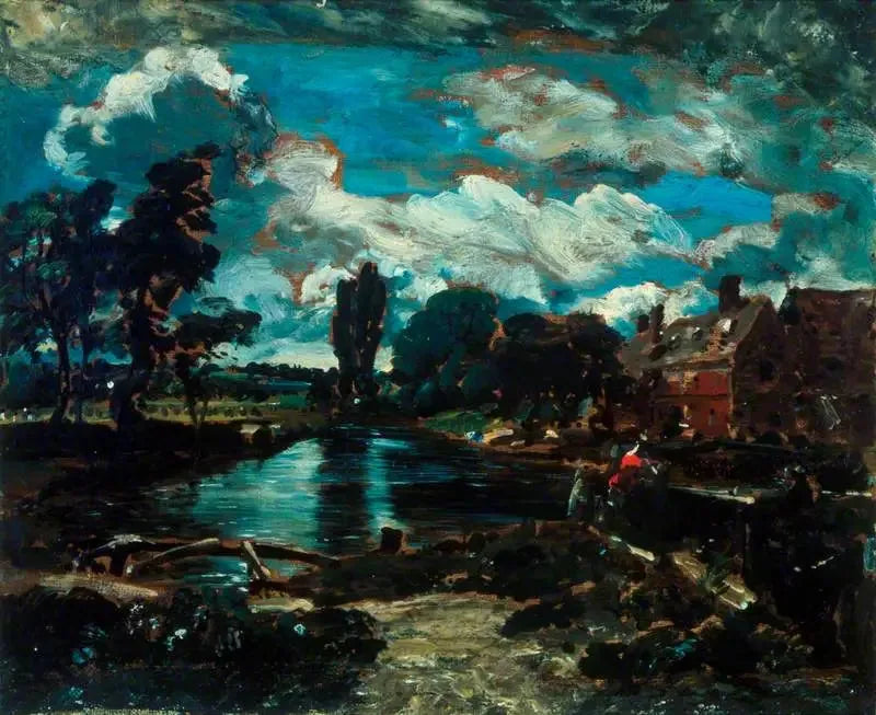 Moinho de Flatford a partir de uma comporta no rio Stour - John Constable