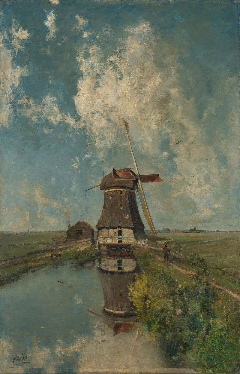 Un moulin sur un canal de polder, dit 