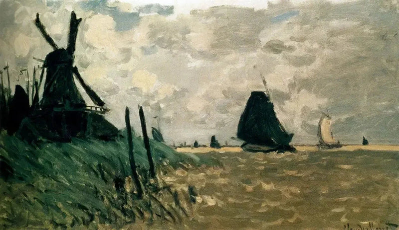 Um moinho de vento perto de Zaandam W178 - Claude Monet