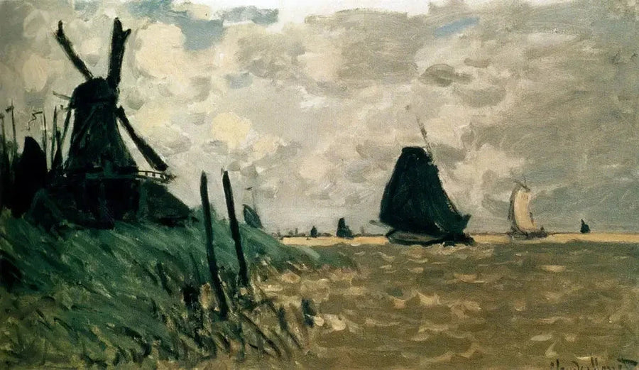 Um moinho de vento perto de Zaandam - Claude Monet