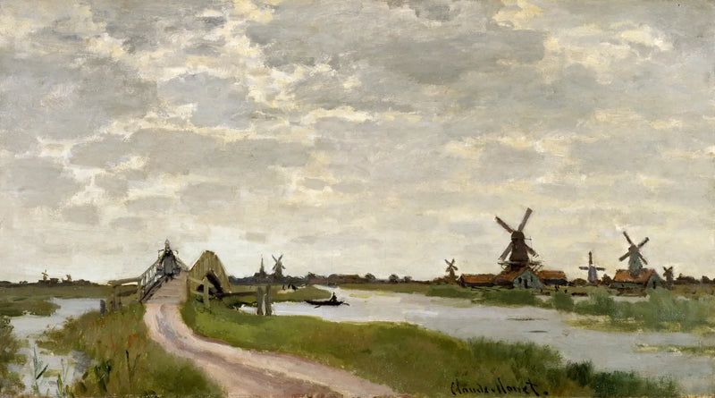 Moinhos de vento perto de Zaandam - Claude Monet
