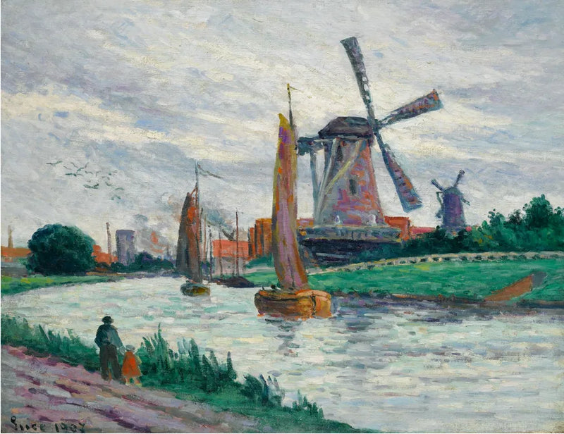 Moinhos na Holanda - Maximilien Luce