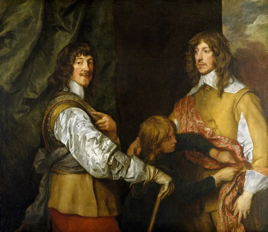 Mountjoy Blount, 1º conde de Newport (1597-1665), Lord George Goring (1608-1657) e um page - Antoine van Dyck