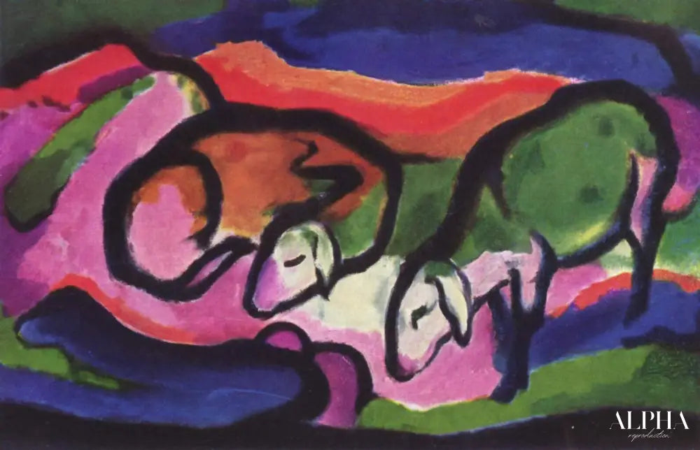 Moutons - Franz Marc - Reproductions de tableaux et peintures haut de gamme