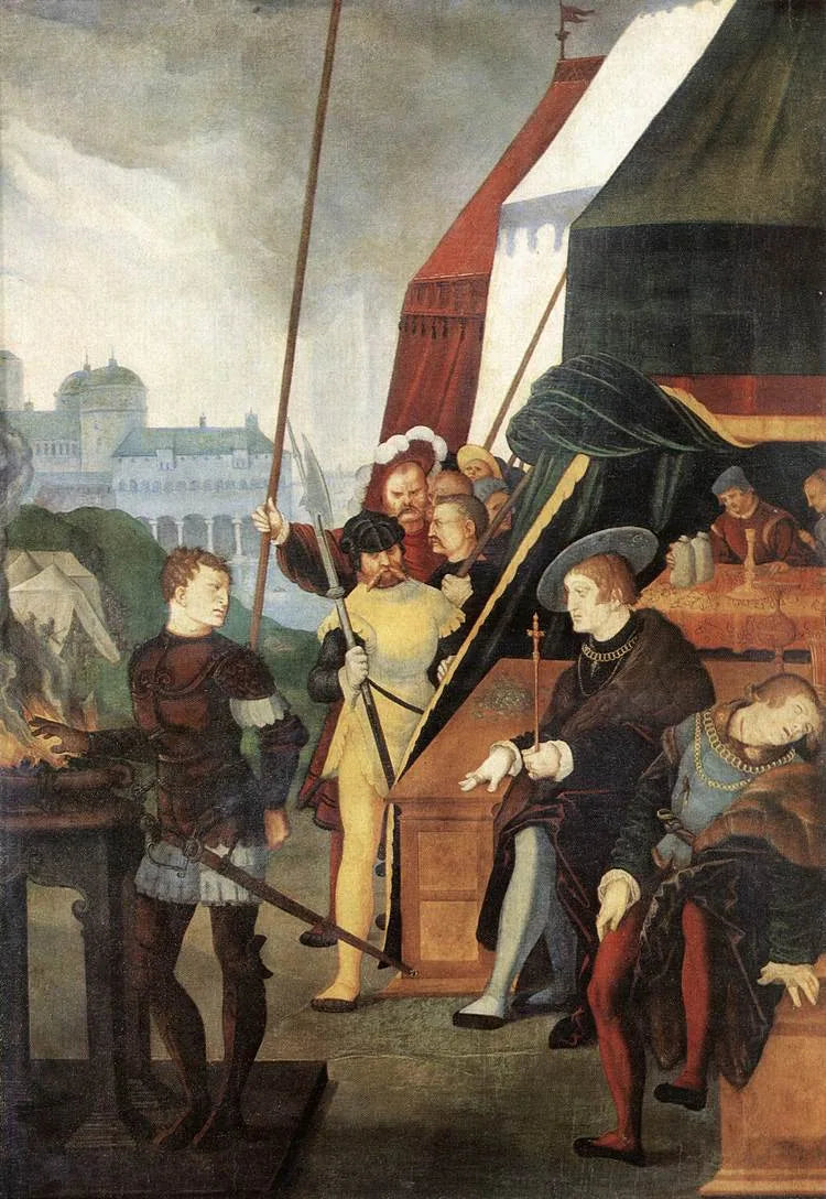 Mucius Scævola diante de Porsenna - Hans Baldung Grien