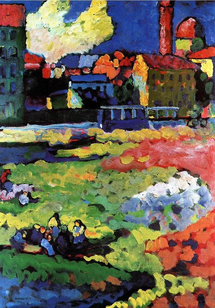 Munique-Schwabing com a igreja de Santa Úrsula - Vassily Kandinsky