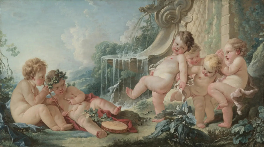 Música, dança e cupidos em conspiração - François Boucher