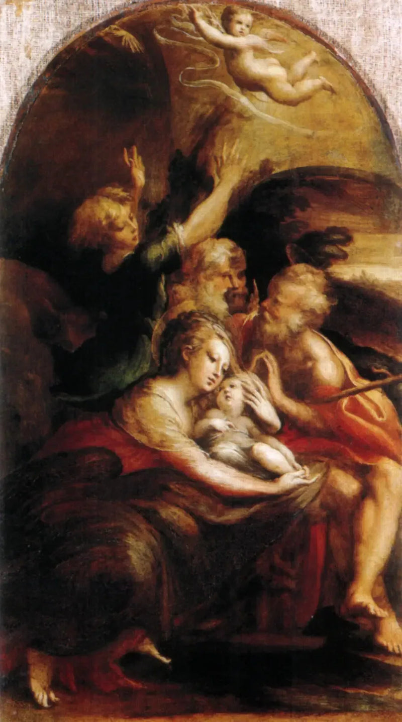 Natividade de Cristo com anjos - Parmigianino