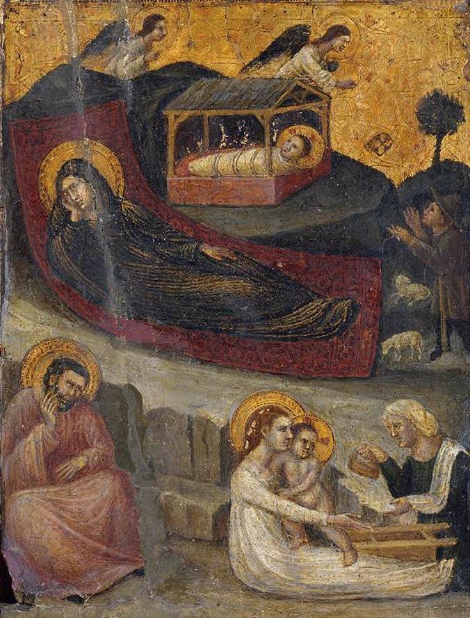 Natividade e Anúncio aos pastores - Pietro da Rimini