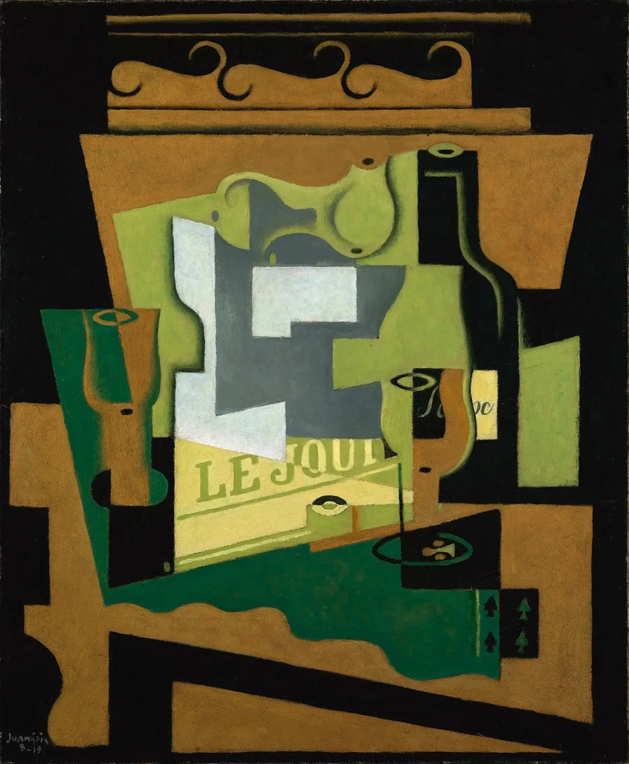 Natureza morta com garrafa de Bordeaux - Juan Gris