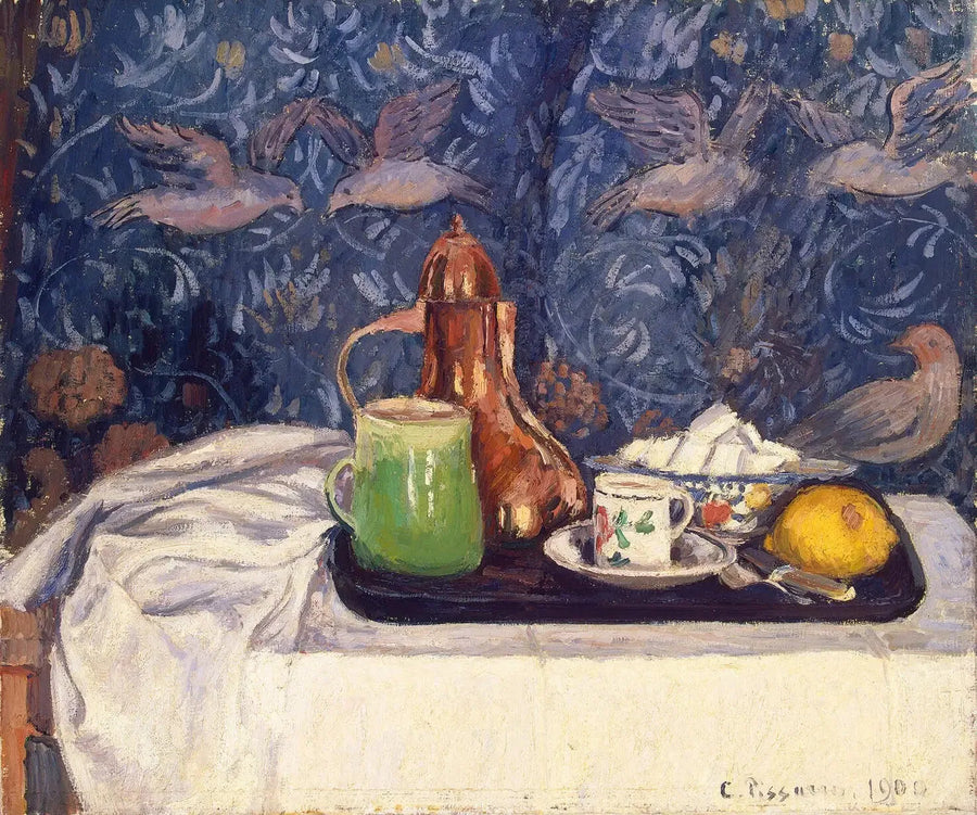 Natureza morta com a cafeteira - Camille Pissarro