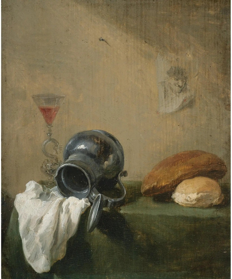 Natureza morta com jarro derrubado - David Teniers Júnior