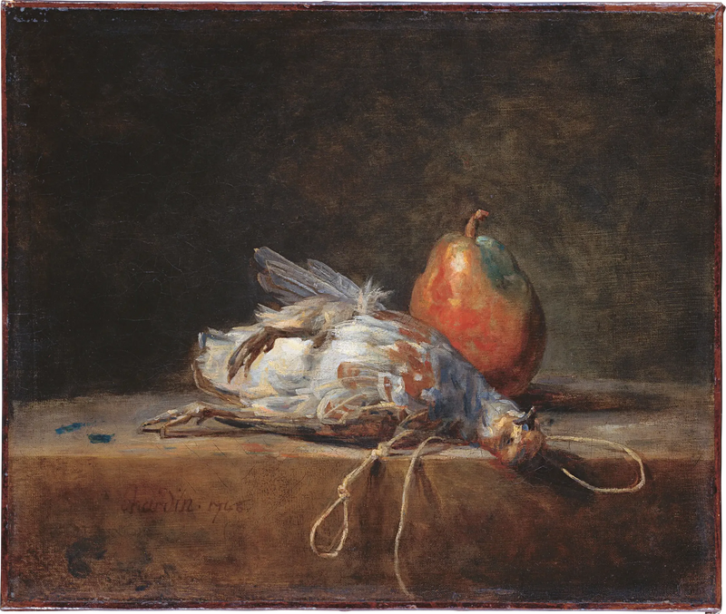 Natureza morta com perdiz e pêra - Jean Simeón Chardin