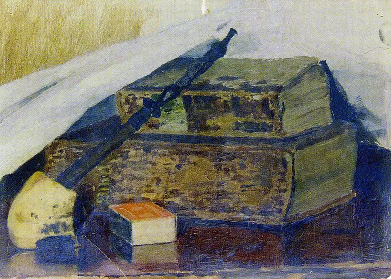 Natureza morta com o cachimbo e as Bíblias - Edvard Munch