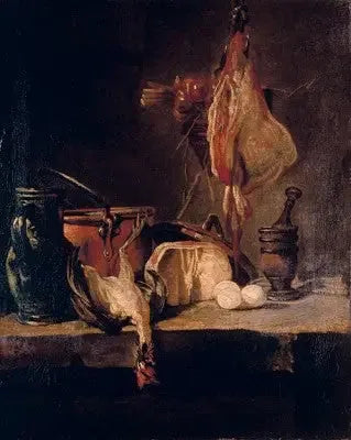 Natureza morta com raia e cesta de cebolas - Jean Simeón Chardin