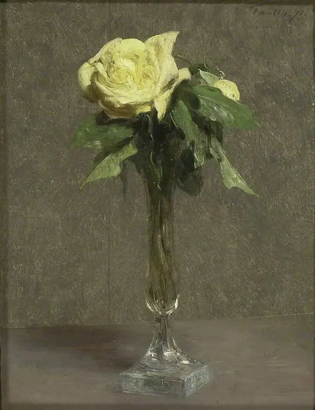 Natureza morta com rosa amarela - Henri Fantin-Latour