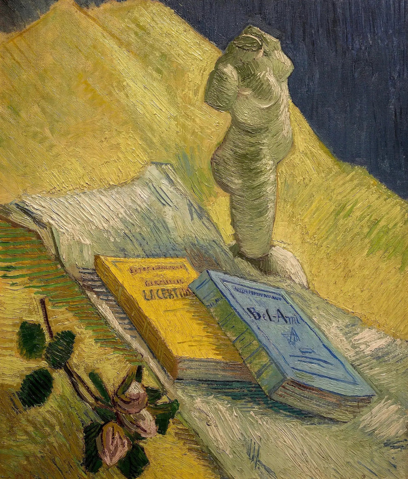 Natureza morta com estatueta de gesso e dois romances - Vincent van Gogh