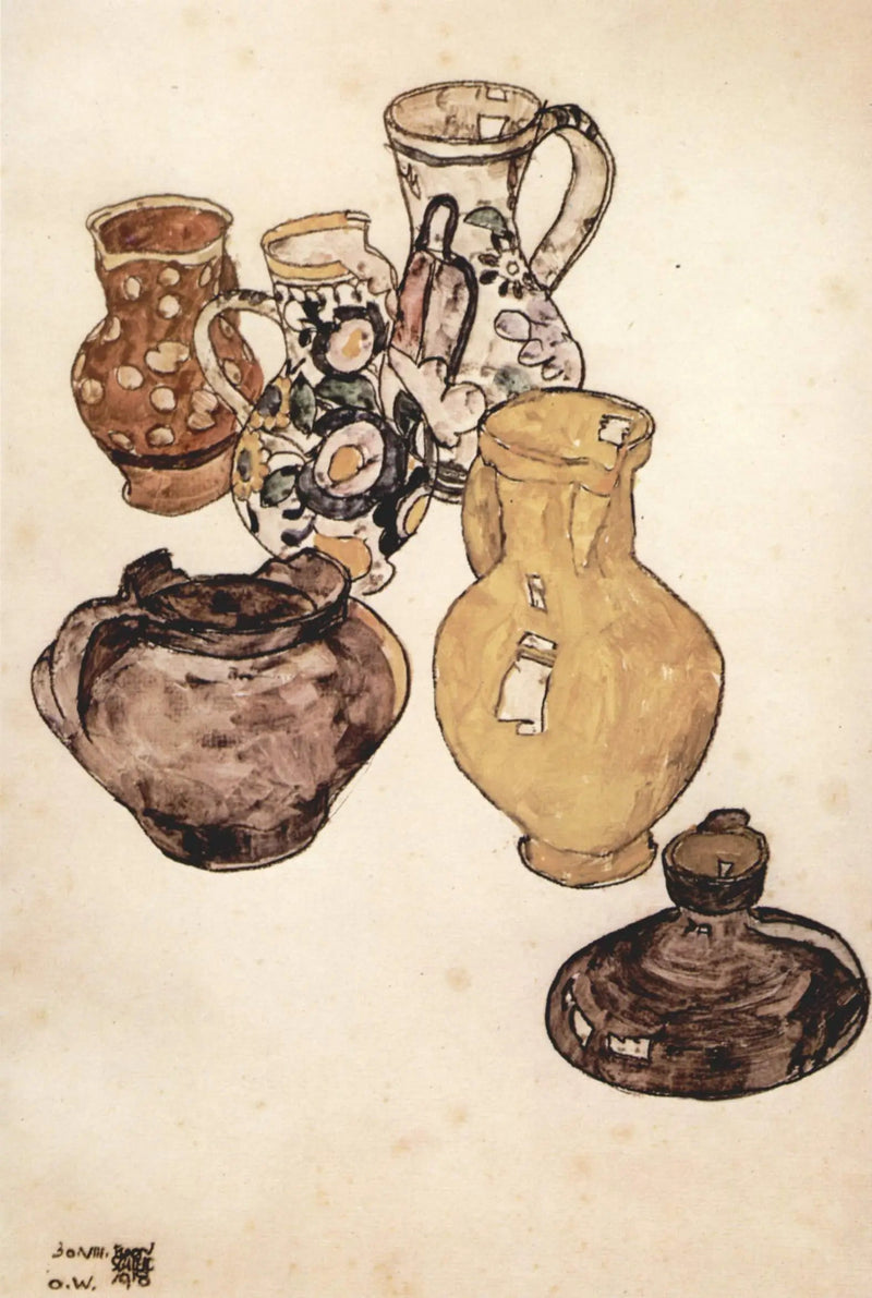 Natureza morta com louça - Egon Schiele
