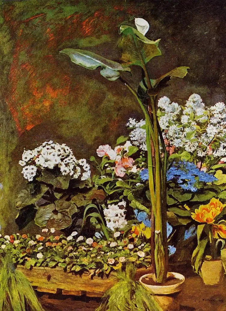Natureza morta, lírio e flores - Pierre-Auguste Renoir