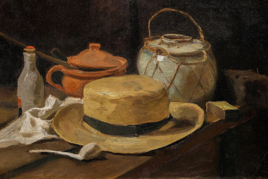 natureza morta com chapéu de palha - Vincent van Gogh