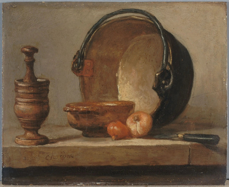 Natureza morta com caldeirão de cobre - Jean Simeón Chardin