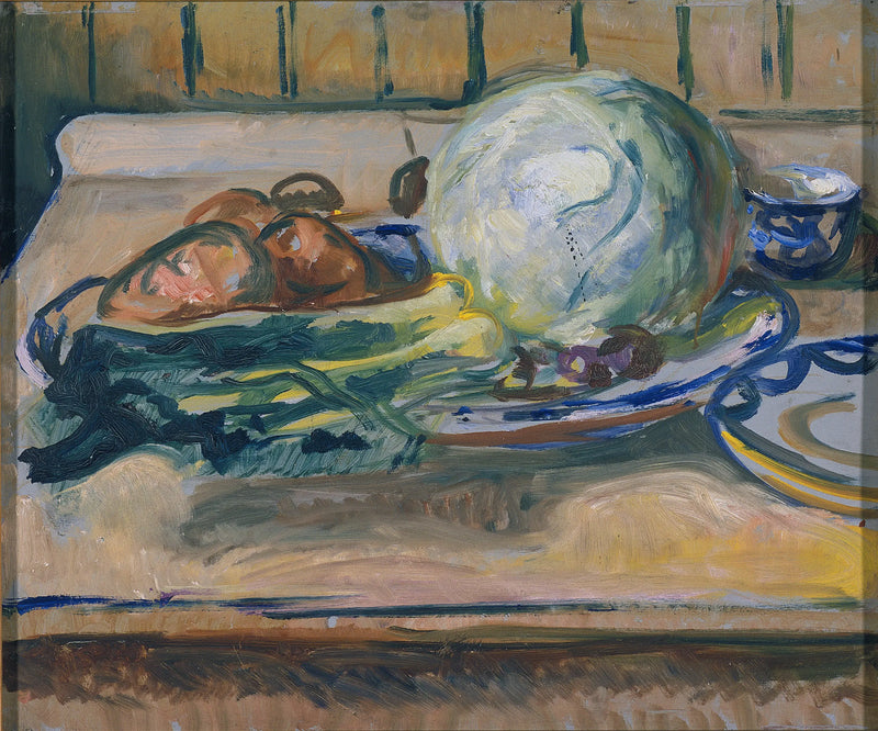 Natureza morta com repolho e outros legumes - Edvard Munch