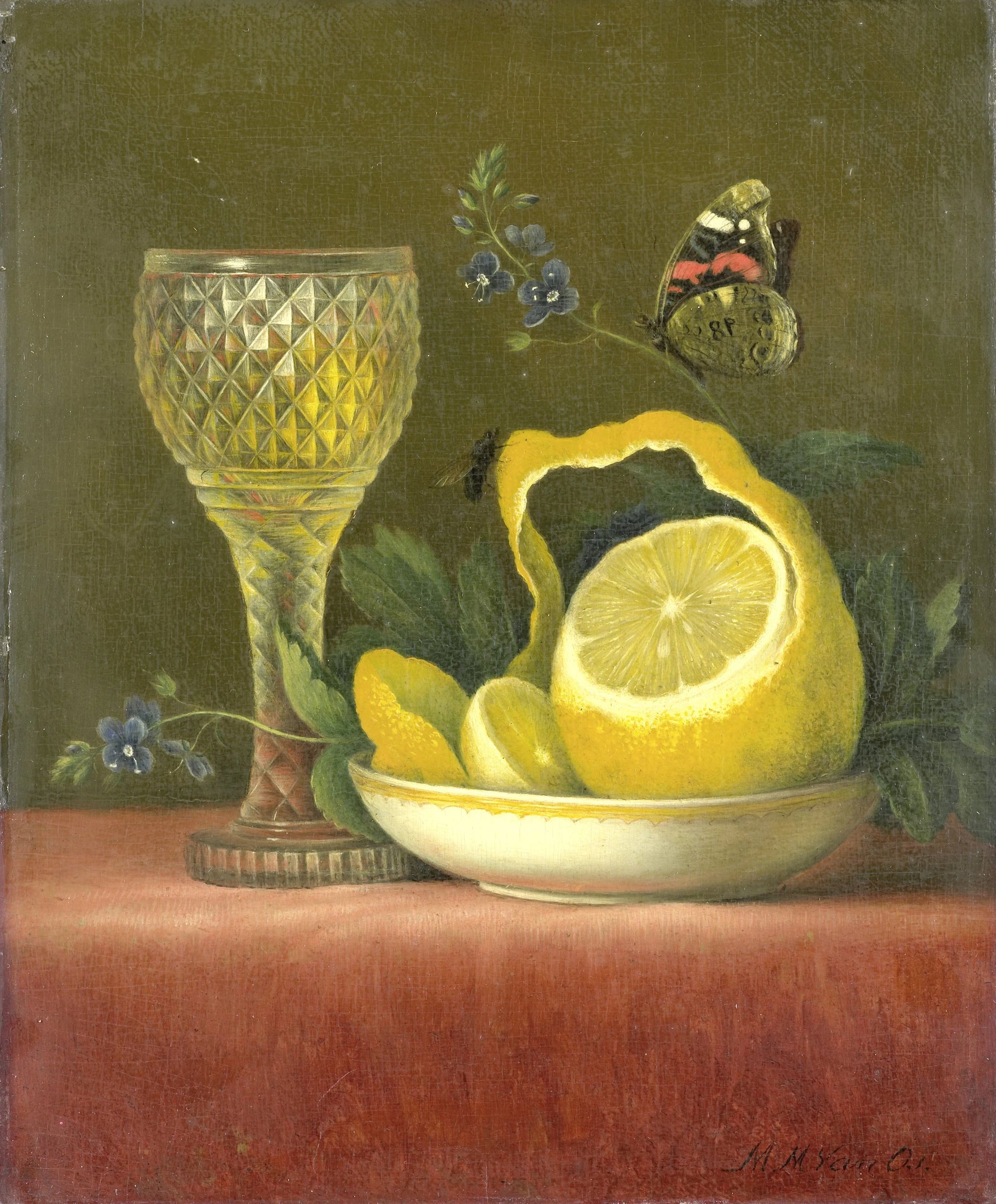 Nature morte au citron et verre taillé - Maria Margrita van Os