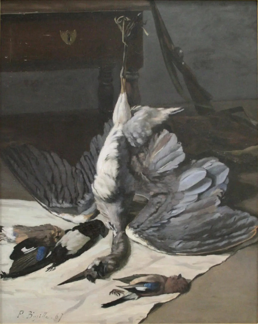 Natureza morta com garça - Frédéric Bazille