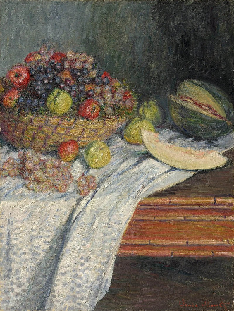 Natureza morta com melão da Espanha - Claude Monet