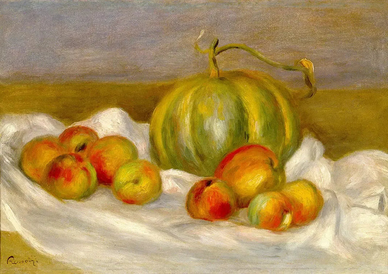 Natureza morta com melão e pêssegos - Pierre-Auguste Renoir