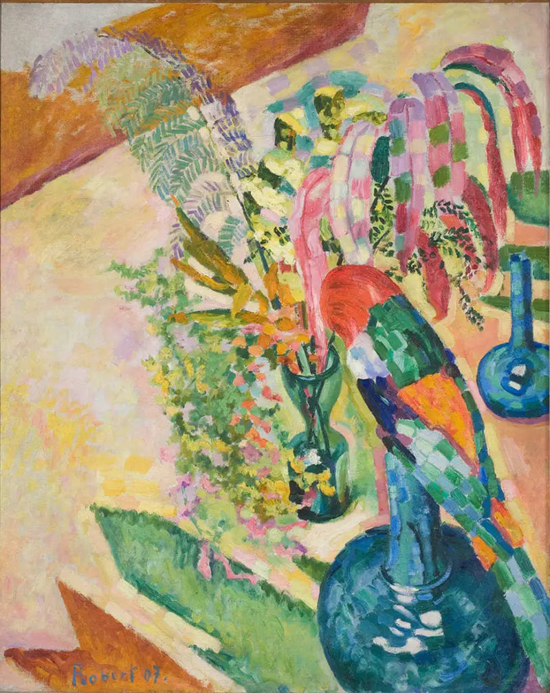 Natureza morta com papagaio - Robert Delaunay