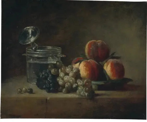 Natureza morta com tábua de pêssegos - Jean Simeón Chardin
