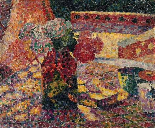 Natureza morta com vaso de flores - Robert Delaunay