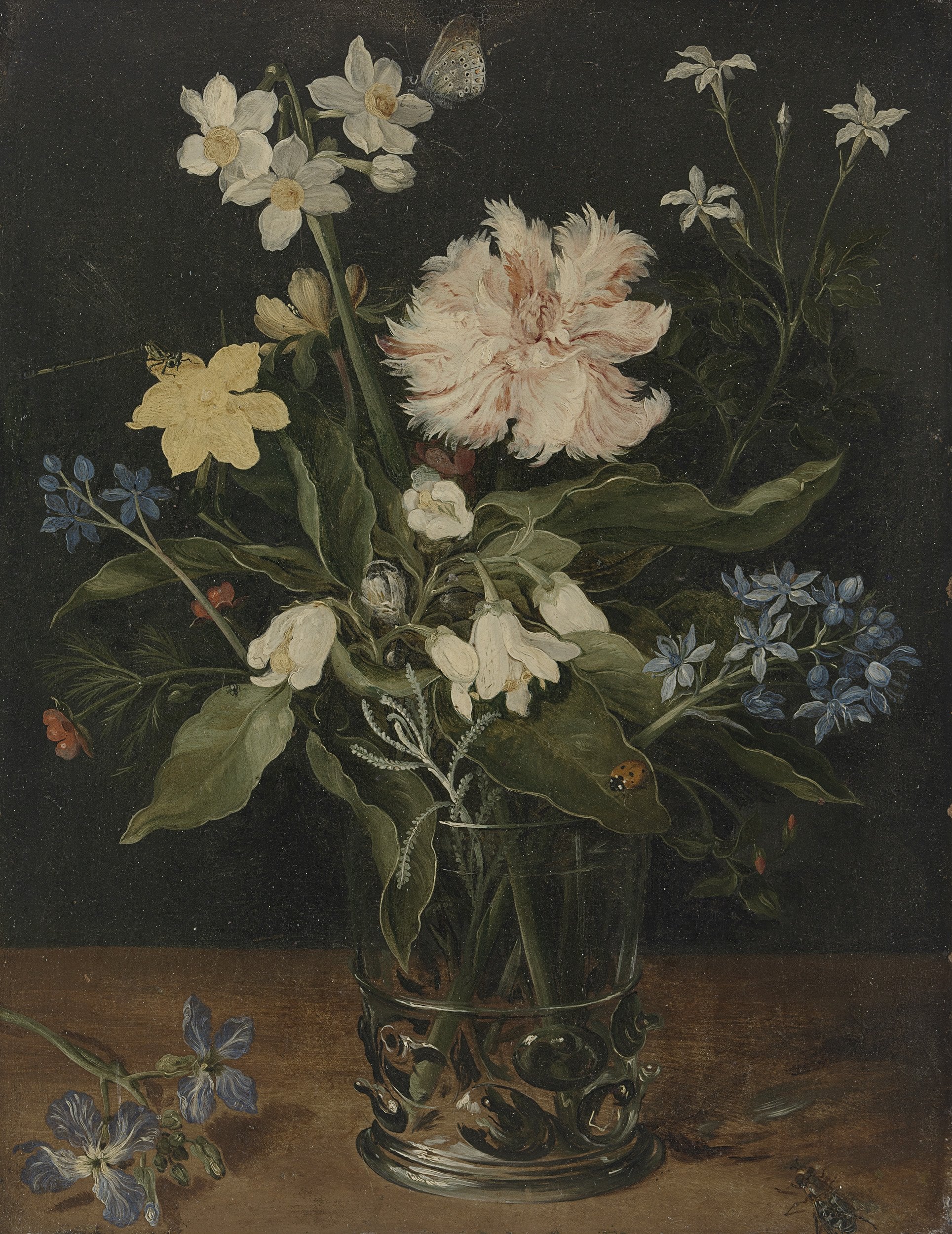 Nature morte aux fleurs dans un verre - Jan Brueghel l'Ancien image 1 tableau peint à l’huile sur toile