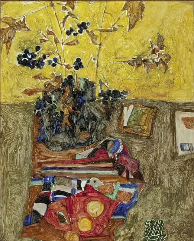 Natureza morta com flores - Egon Schiele