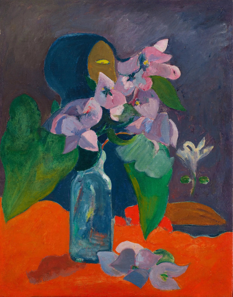 Natureza morta com flores e ídolo - Paul Gauguin