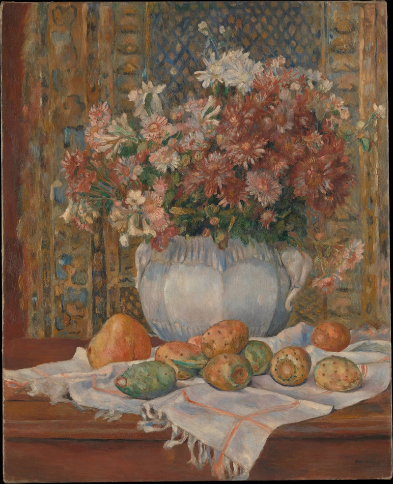 Natureza morta com flores e figos da Barbária - Pierre-Auguste Renoir