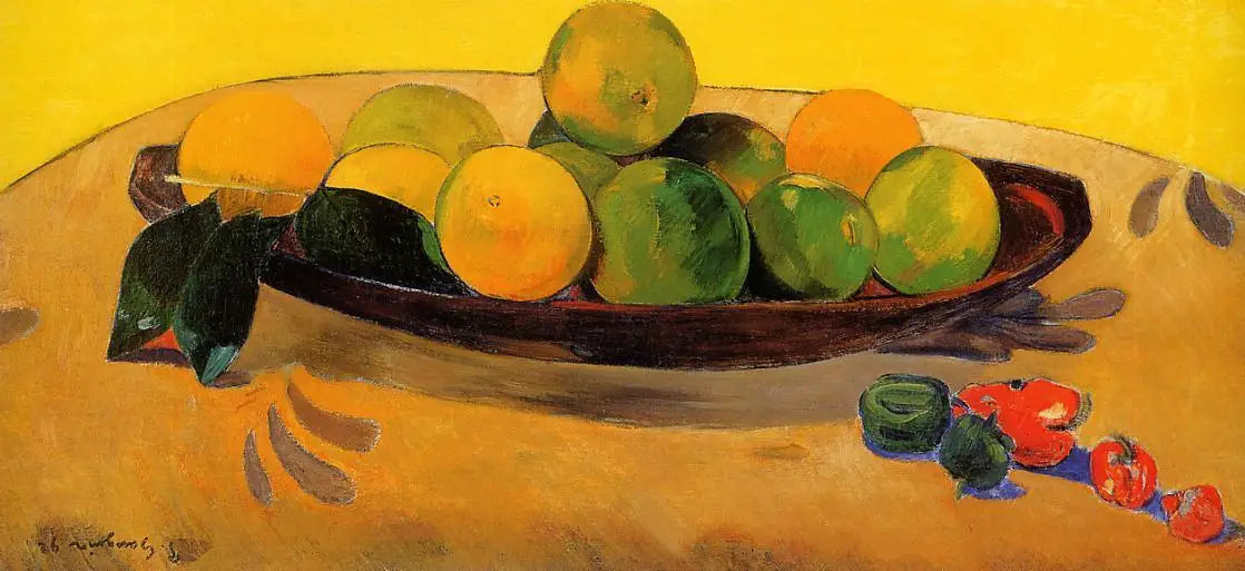 Reproduction du tableau « Nature morte aux fruits et piments - Paul Gauguin » par Alpha Reproduction en peinture à l’huile