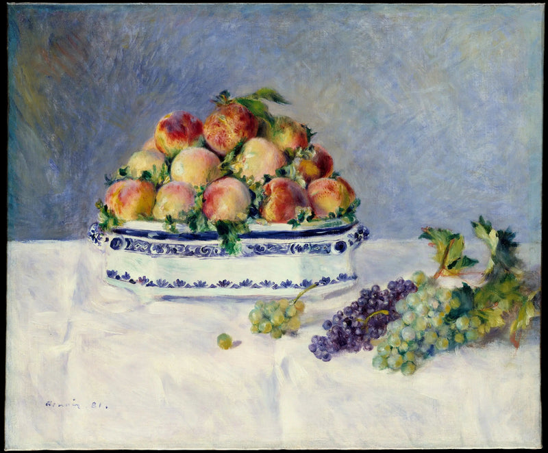 Natureza morta com pêssegos e uvas - Pierre-Auguste Renoir