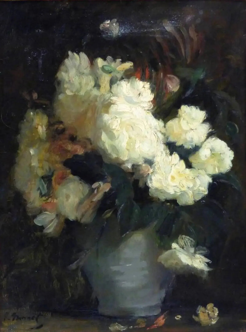Natureza morta com peônias brancas e outras flores - Édouard Manet
