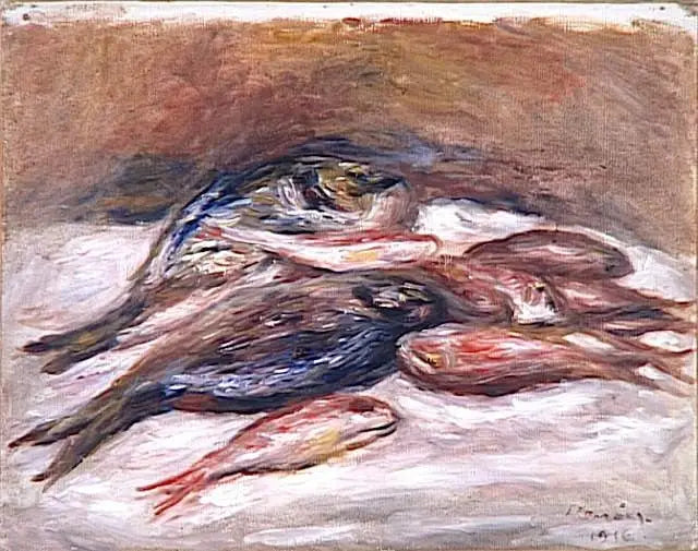 Natureza morta com peixes - Pierre-Auguste Renoir