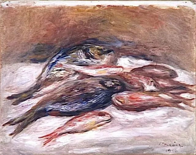 Natureza morta com peixes - Pierre-Auguste Renoir