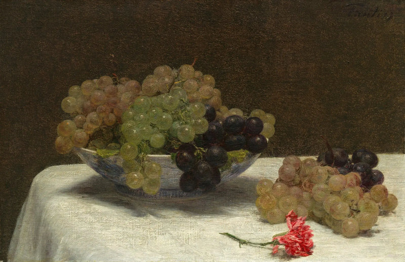 Natureza-morta com uvas e uma cravo - Henri Fantin-Latour