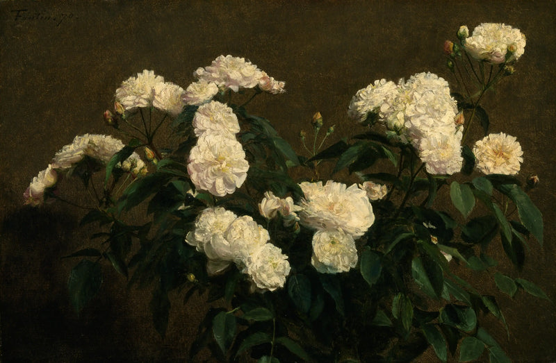 Natureza morta com rosas brancas - Henri Fantin-Latour