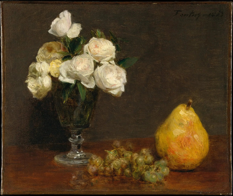 Natureza morta com rosas e frutas - Henri Fantin-Latour