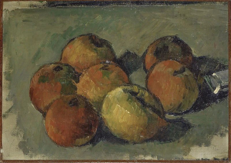 Natureza morta com sete maçãs e tubo de tinta - Paul Cézanne