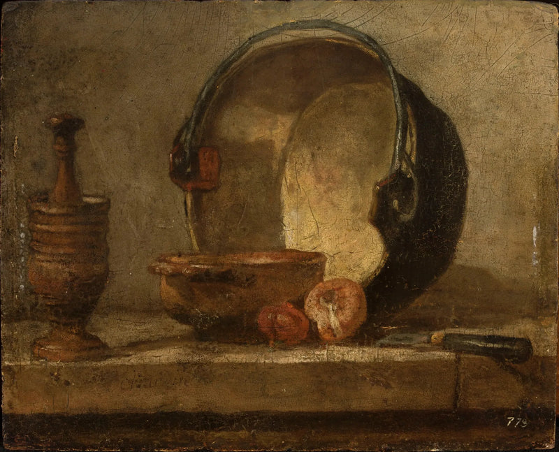 Natureza morta com utensílios de cozinha - Jean Simeón Chardin